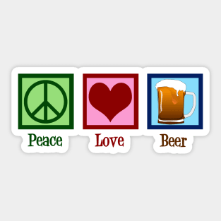 Peace Love Beer Sticker